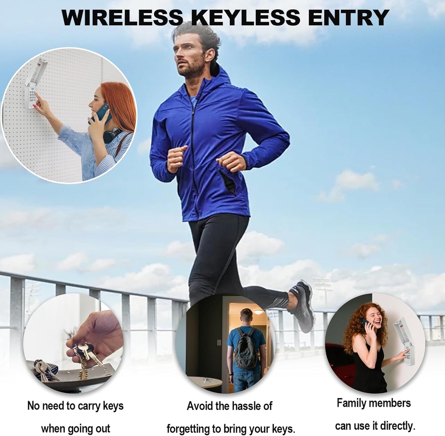 Universal Garage Door Opener Keypad Compatible with Genie/Liftmaster/Chamberlain/Craftsman/Linear/Wayne Garage Door Opener Keypad Replacement Both Works for DIP Switch and Smart Learn Button