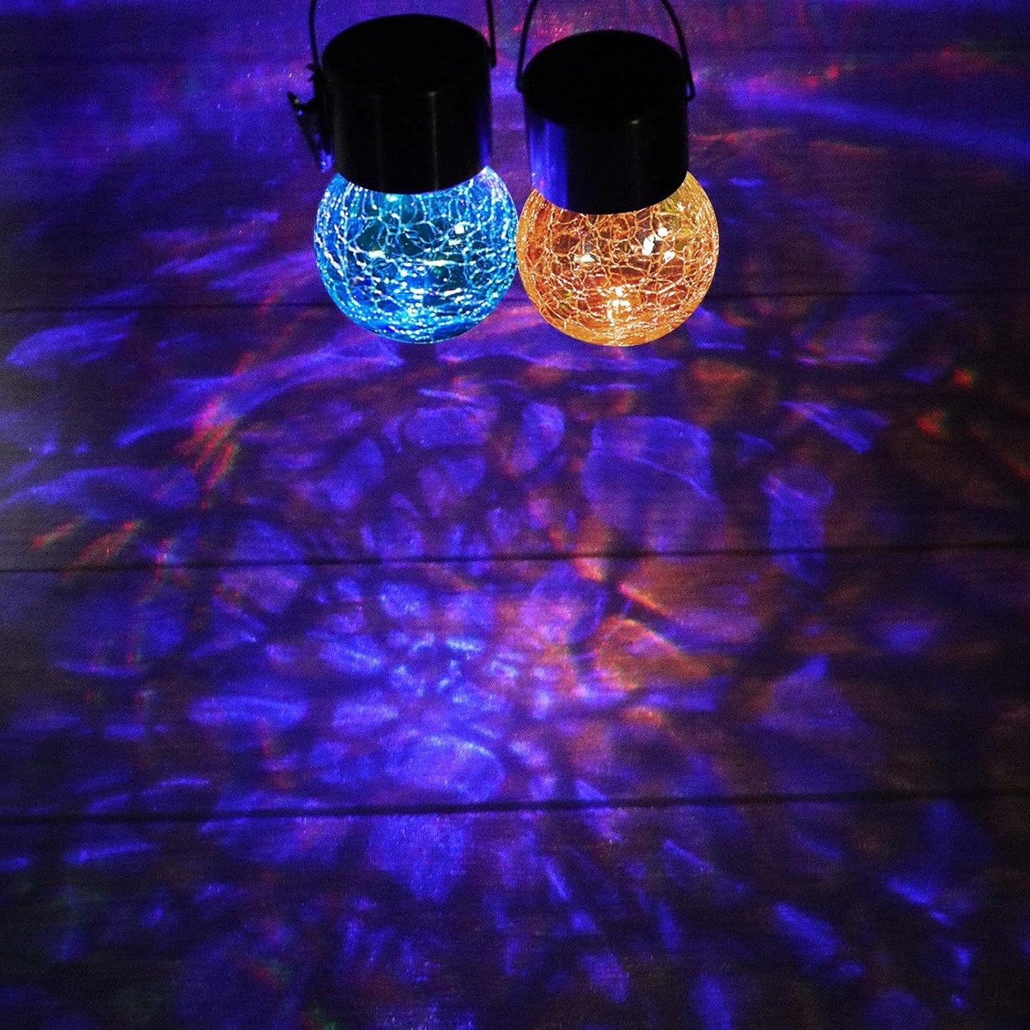 Solar Lights Outdoor Hanging Decorative Globe 24 Pack, Waterproof Solar Lantern with Handle and Clip, Solar Powered Glass Ball Lights for Garden Yard Fence Tree Umbrella Holiday Décor, Color Changing