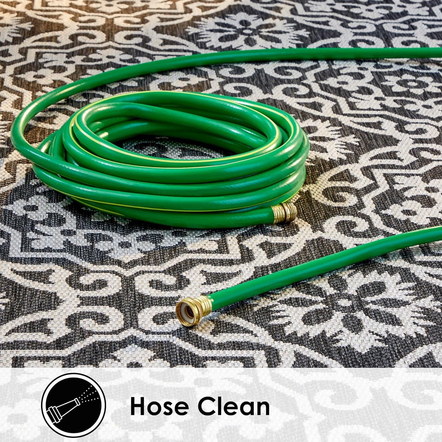 Nicole Miller New York Patio Country Julia Transitional Geometric Indoor/Outdoor Area Rug, Black/Grey, 1'9"x2'11"