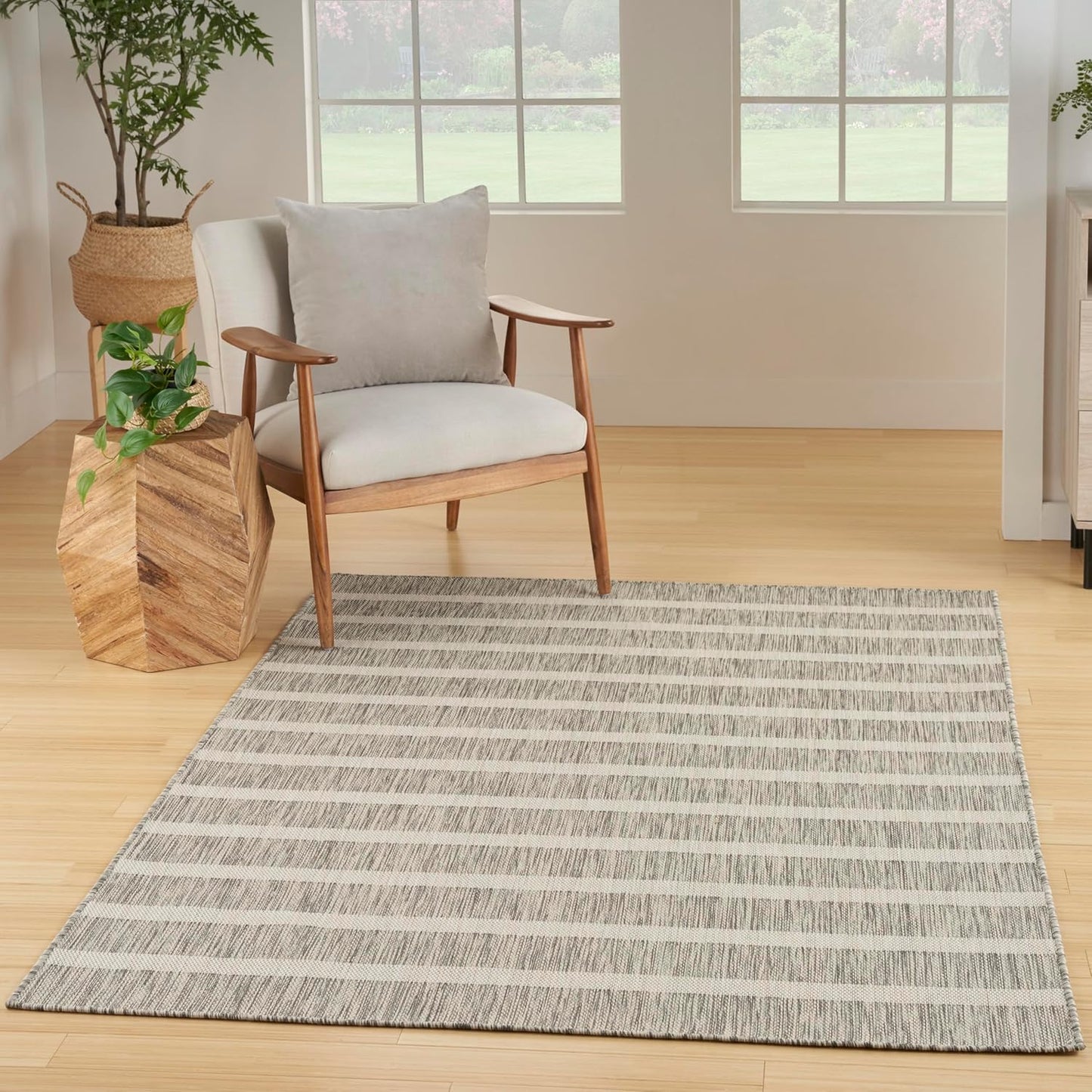 Nourison Home Positano 7' x 10' Fabric Grey Ivory Area Rug