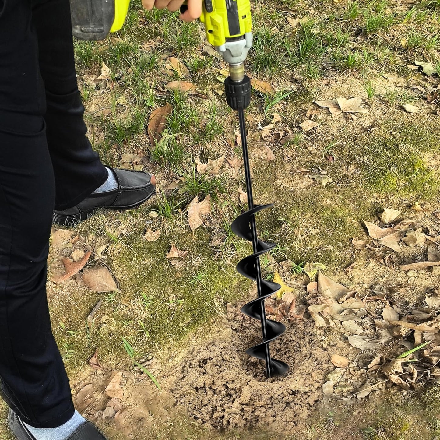 3" x 24" Garden Auger Drill Bit for Planting and Post Hole Digging - Upgraded Spiral Design, Solid Shaft - Hex Driver Drill Compatible