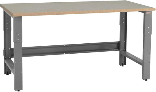 Table & Workbench: 1" Thick Particle Board Top, Height Adjustable Bench - 24" D x 48" L x 30" - 36" H - by BenchPro