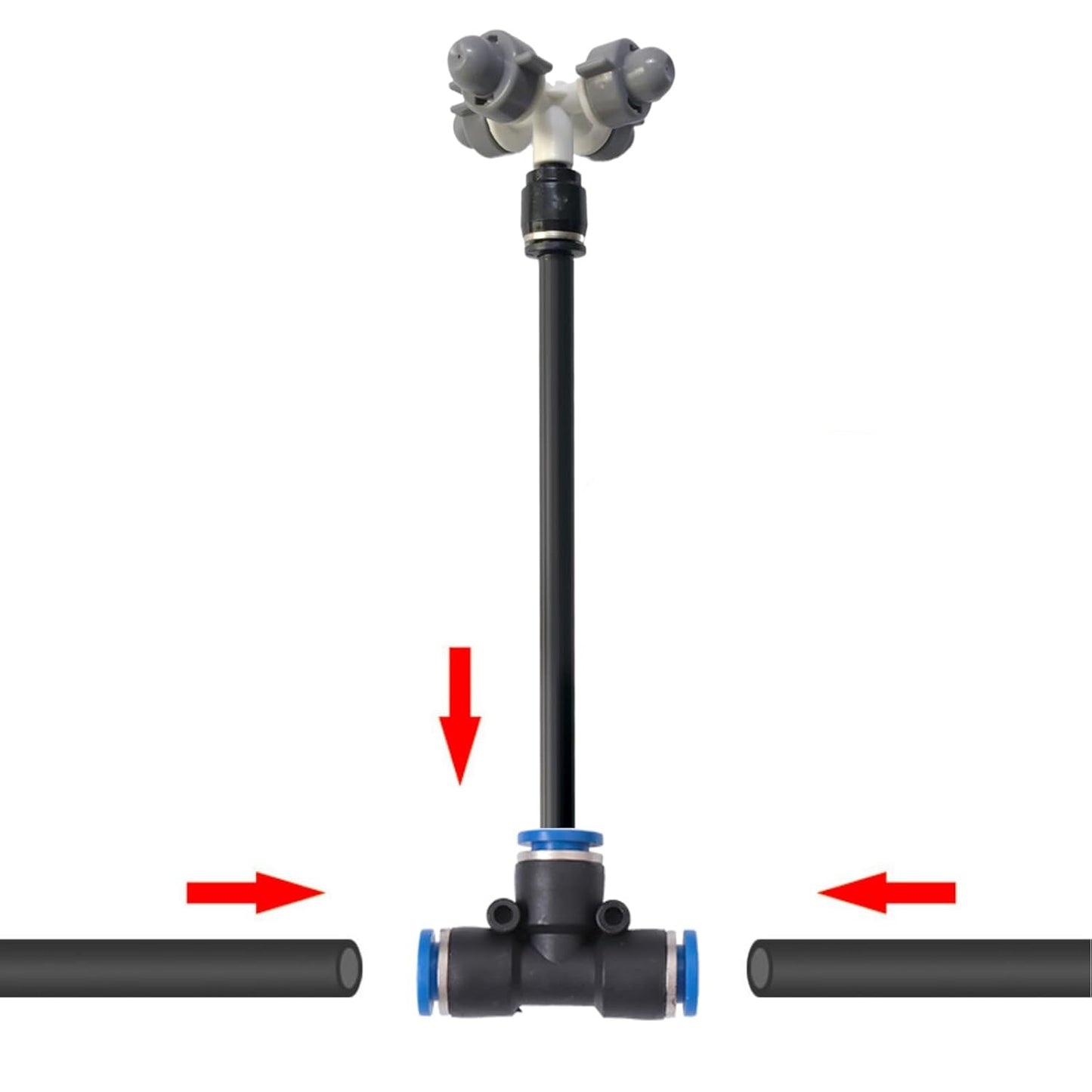 New drip Irrigation kit, Automatic Garden Watering System, Quick Connector and 360-degree Bending Dropper atomizing Copper Nozzle, Garden Plant Lawn Courtyard Watering System. (Cross Atomization)