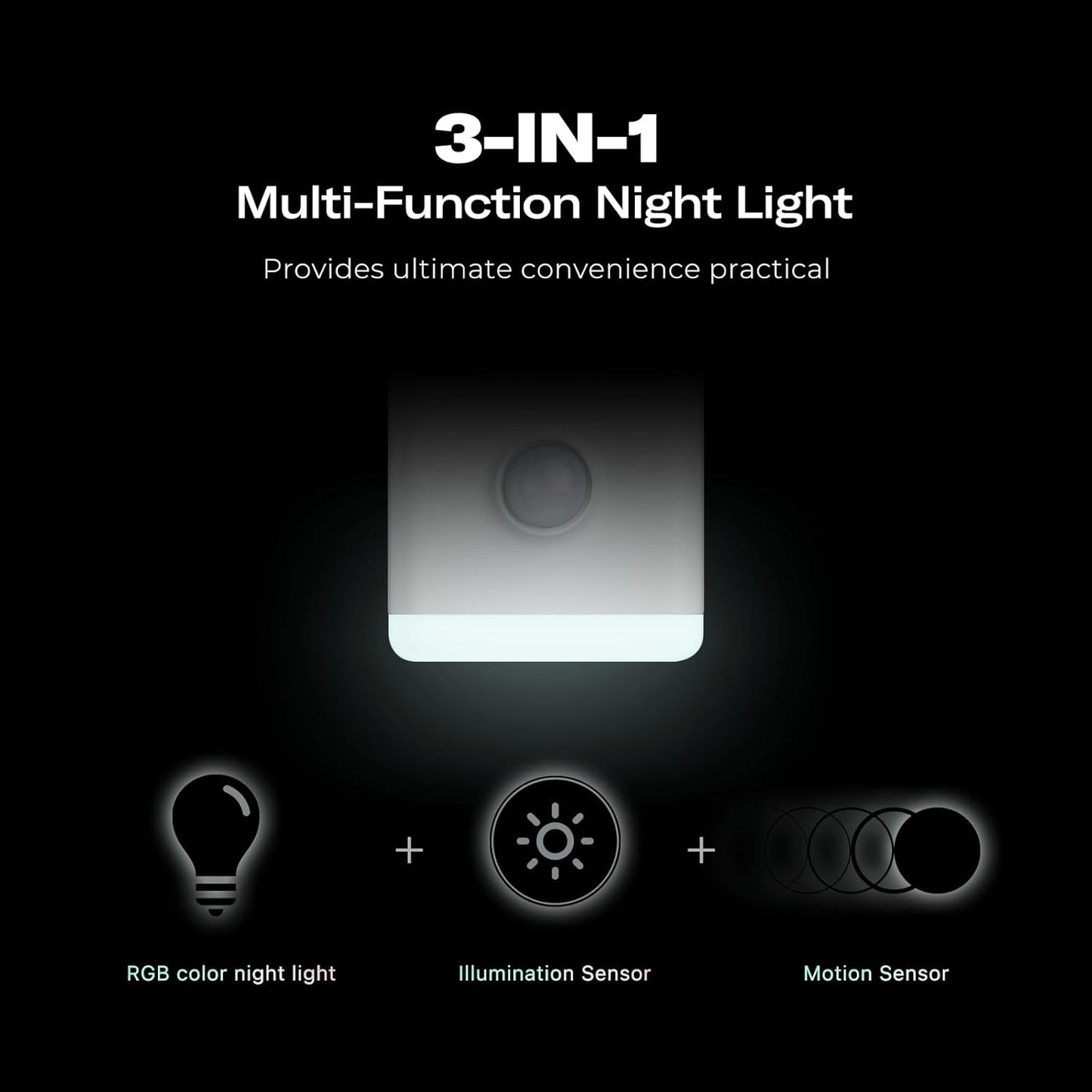 THIRDREALITY Multi-Function Night Light 4 Pack, Zigbee Repeater, 3-in-1 Combines a Motion Sensor, a Illumination Sensor and RGB Color Night Light, 1-100% Adjustable Brightness, Zigbee hub Required