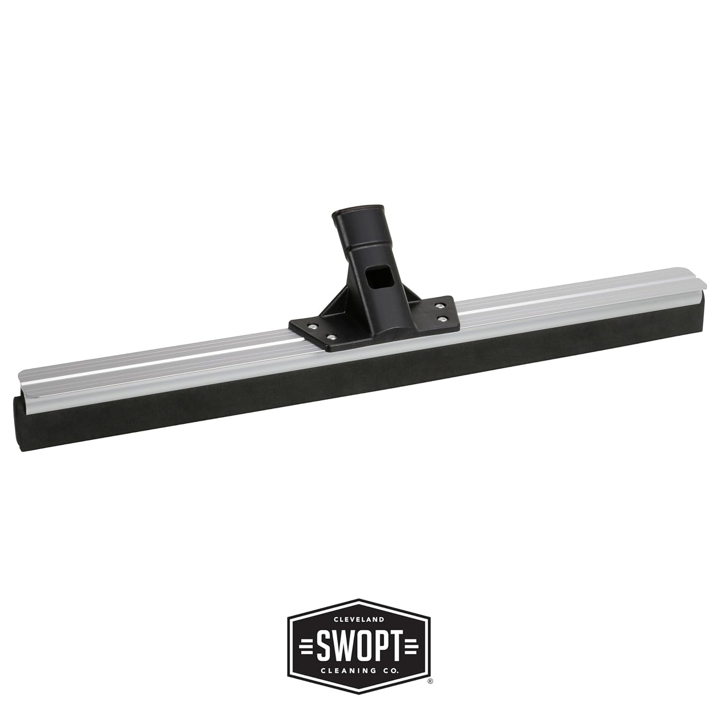 SWOPT 24” Floor Squeegee, 24” Multi-Surface Push Broom + 60" EVA Foam Comfort Grip Wooden Handle, Combo — 2 Cleaning Heads with Long Handle Interchangeable with SWOPT Cleaning Heads