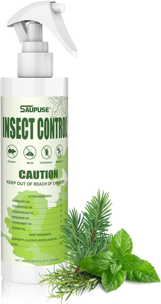 Pest & Insect Control Spray, Spider Repellent Indoor, Repel Spiders, Ants, Silverfish, Mosquitoes, Moths, and More, Plant Formula Safe for Indoor/Outdoor Use