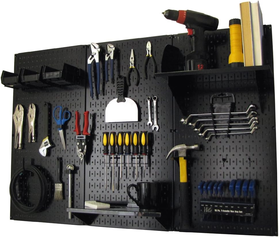 Wall Control Pegboard Metal Organizer, 4 ft. Black, Storage Rack with Rust Resistant Finish