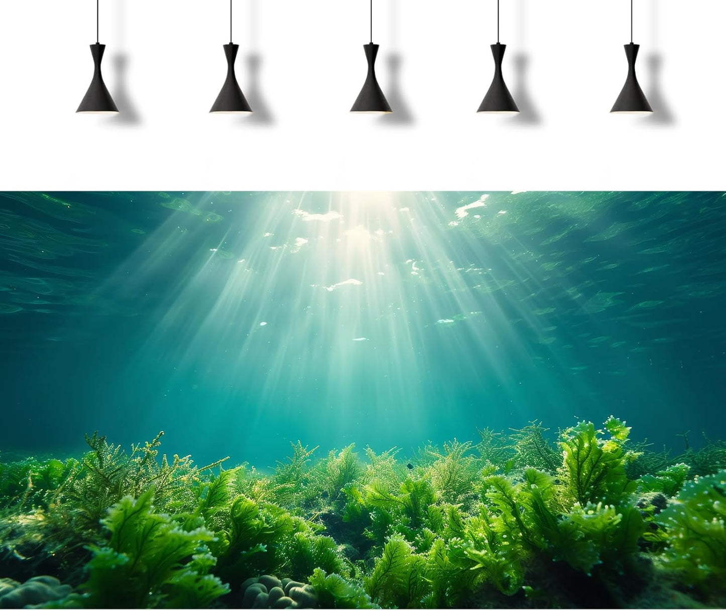 Deep Ocean Fish Tank Background Under The Sea Aquatic Plants Aquarium Background Underwater Corals Sunray Terrarium Backgrounds Tropical Fish Ocean World Aquarium Backgrounds Decorations 30x12in