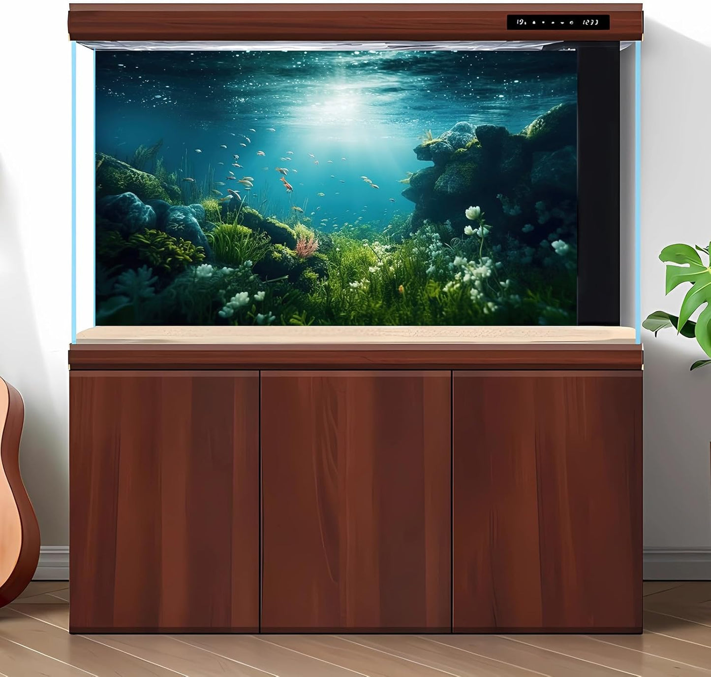 Underwater Aquarium Background Under The Sea Fish Tank Background Ocean Floor Green Aquatic Plants Aquarium Backgrounds Deep Sea Sunray Tropical Fish Aquarium Tank Backgrounds 36x24in