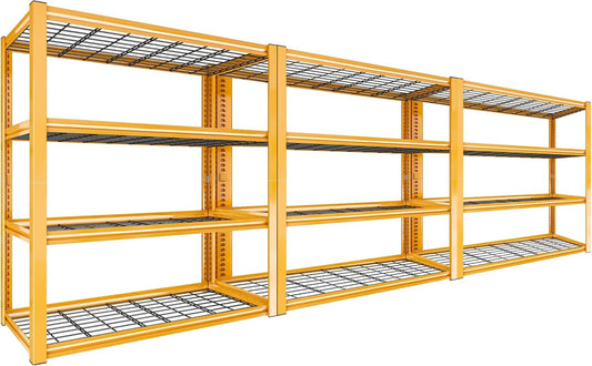 REIBII 40" W Garage Shelving 2240 LBS Storage Shelves Adjustable Heavy Duty Shelving 4 Tier Metal Shelves for Storage 59.5"H Metal Shelf for Pantry Basement Warehouse 40"W × 19.5"D × 59.5"H, 3 Pack