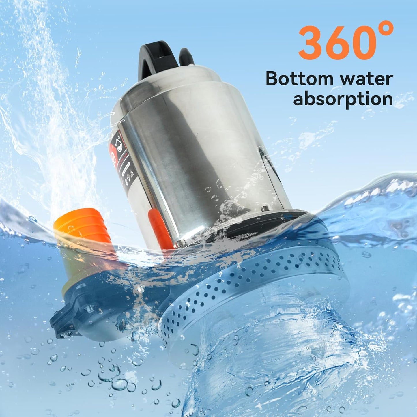 BACOENG DC 12V Solar Water Pump, Submersible Well Pump 20FT, 20GPM Lift for Farm & Ranch