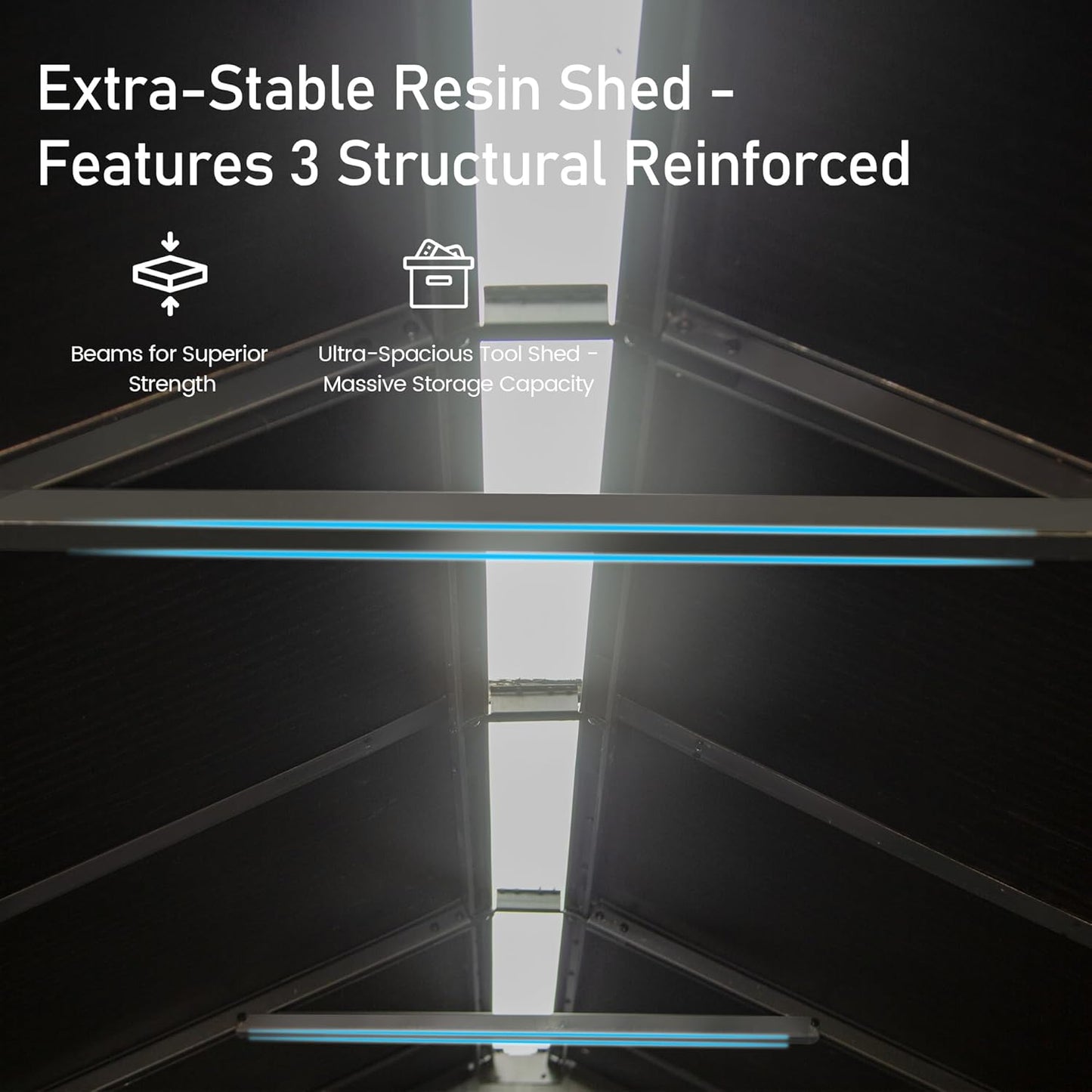 Domi 5x3 FT Outdoor Resin Storage Shed, All-Weather Double-Wall Storage Building for Backyard, Garden, Lawn Tools, Mower, Bike & Pool Equipment, Lockable Doors, Ventilated Roof, Grey