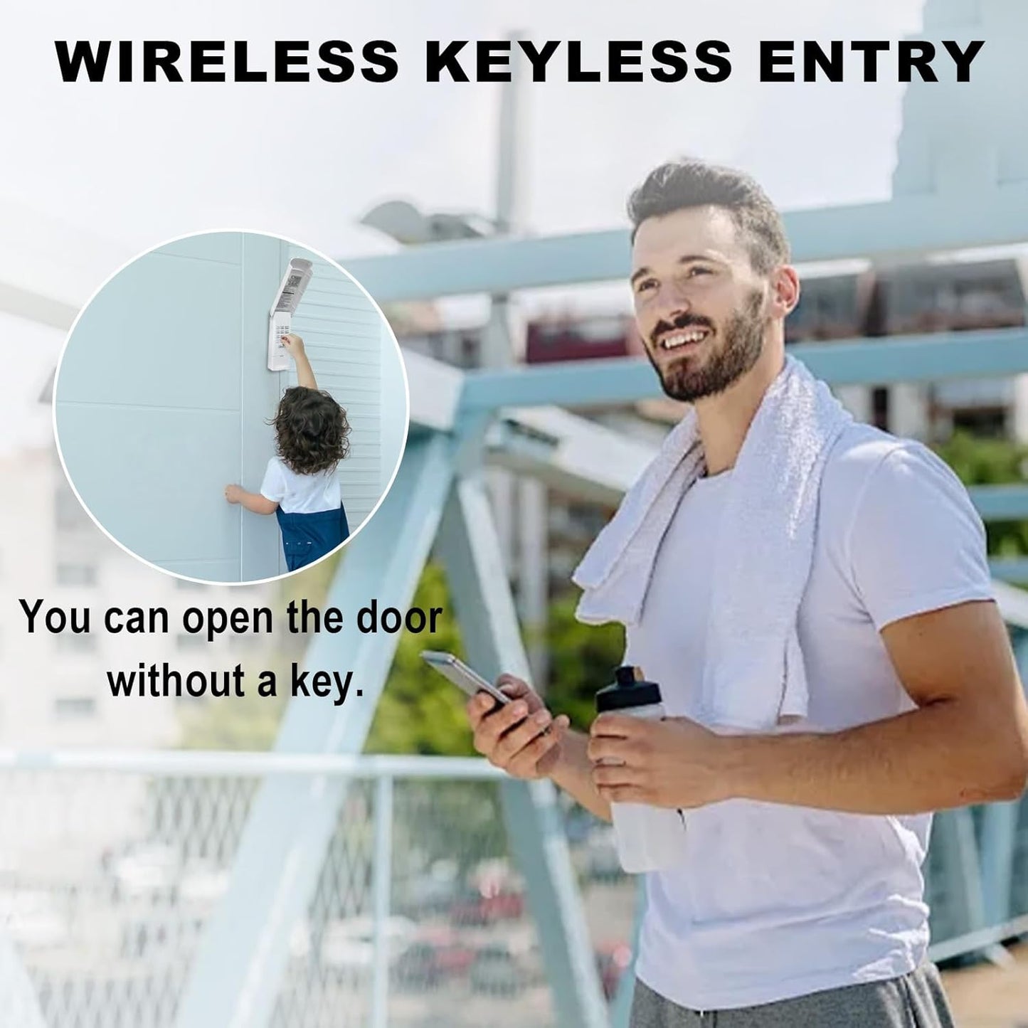 Garage Door Opener Keypad Compatible with Liftmaster Chamberlain Craftsman Garage Door Opener with Produced Since 1993 Purple,Red,Orange,Green,Yellow Learn Button 315/390 MHZ - White