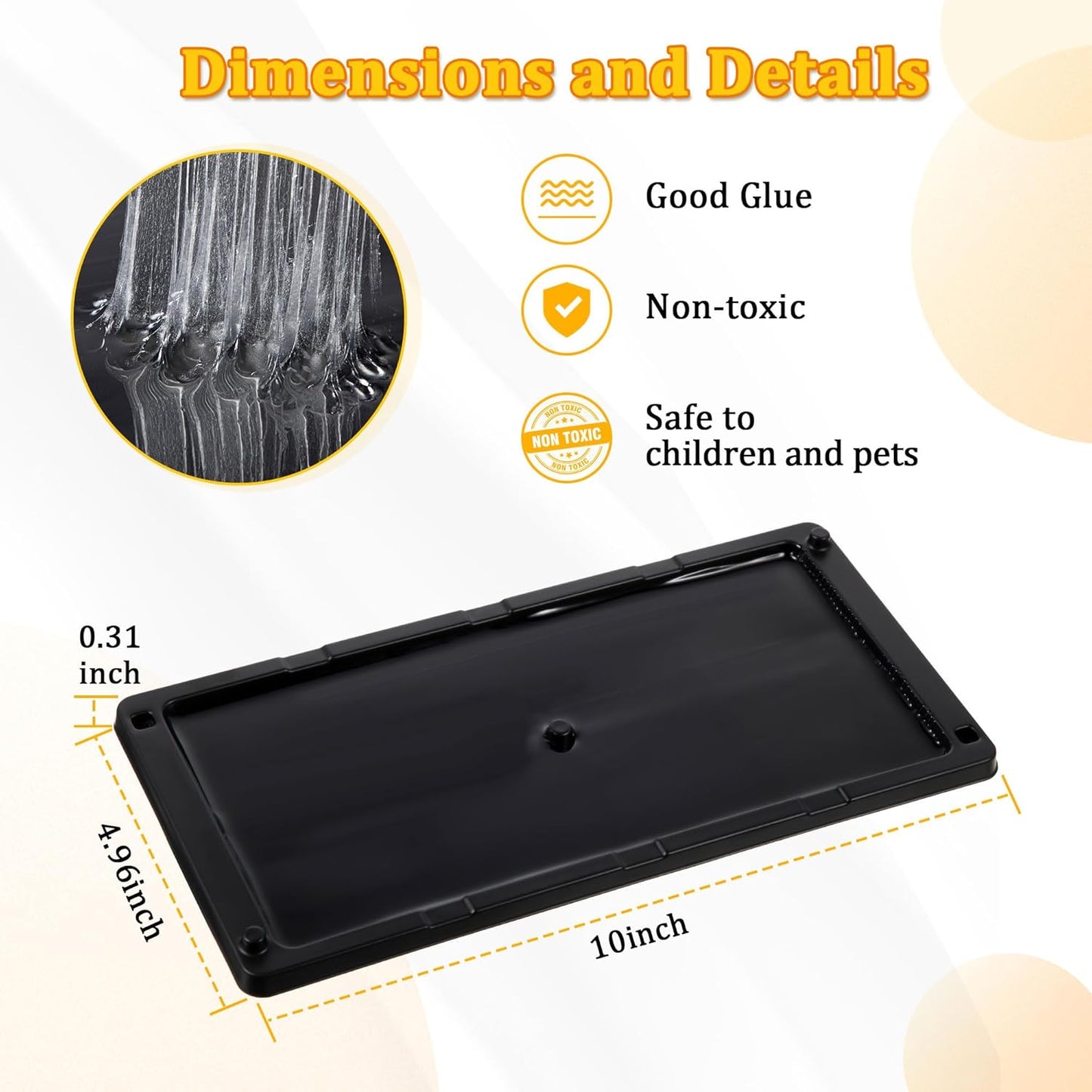 Qualirey 12 Pack Glue Traps for Rats and Snakes, Larger and Heavy Duty Baited Sticky Traps with Non Toxic Glue, Exterminator Plastic Mouse Indoor Board, Ready to Use, Safe to Children and Pets (Black)