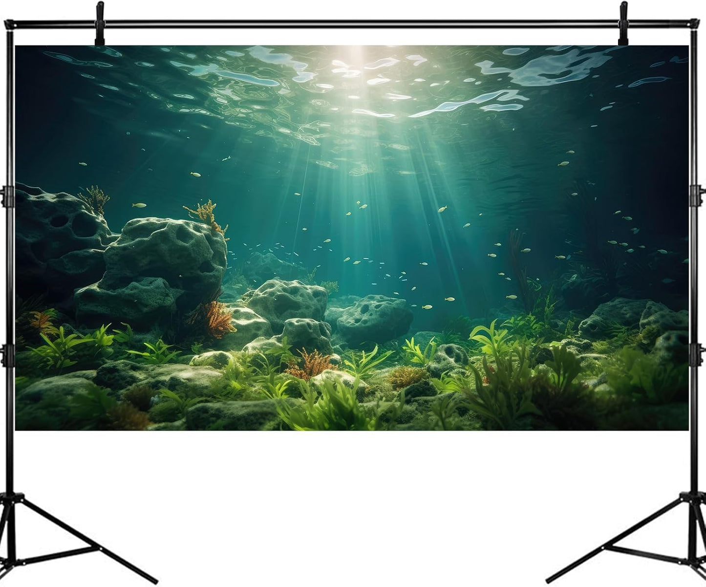 Under The Sea Aquarium Background Deep Sea Aquatic Plants Fish Tank Background Underwater Rock Sunray Terrarium Backgrounds Tropical Fish Deep Ocean Floor Fish Tank Backgrounds 36x20in