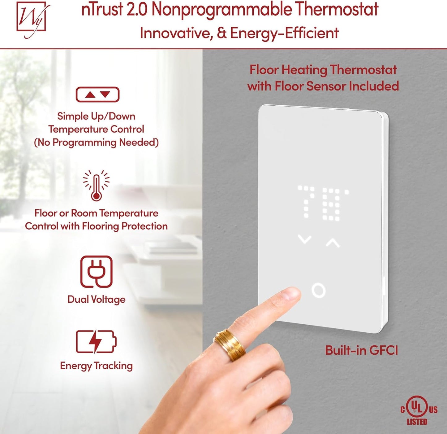 84 Sqft Heated Floor Mat Kit with Radiant Floor Heating System Thermostat UTN5, Two Sensors, Tester, 120V Electric Radiant Floor Heating Mat installs under Bathroom Tile, Vinyl - WarmlyYours TempZone