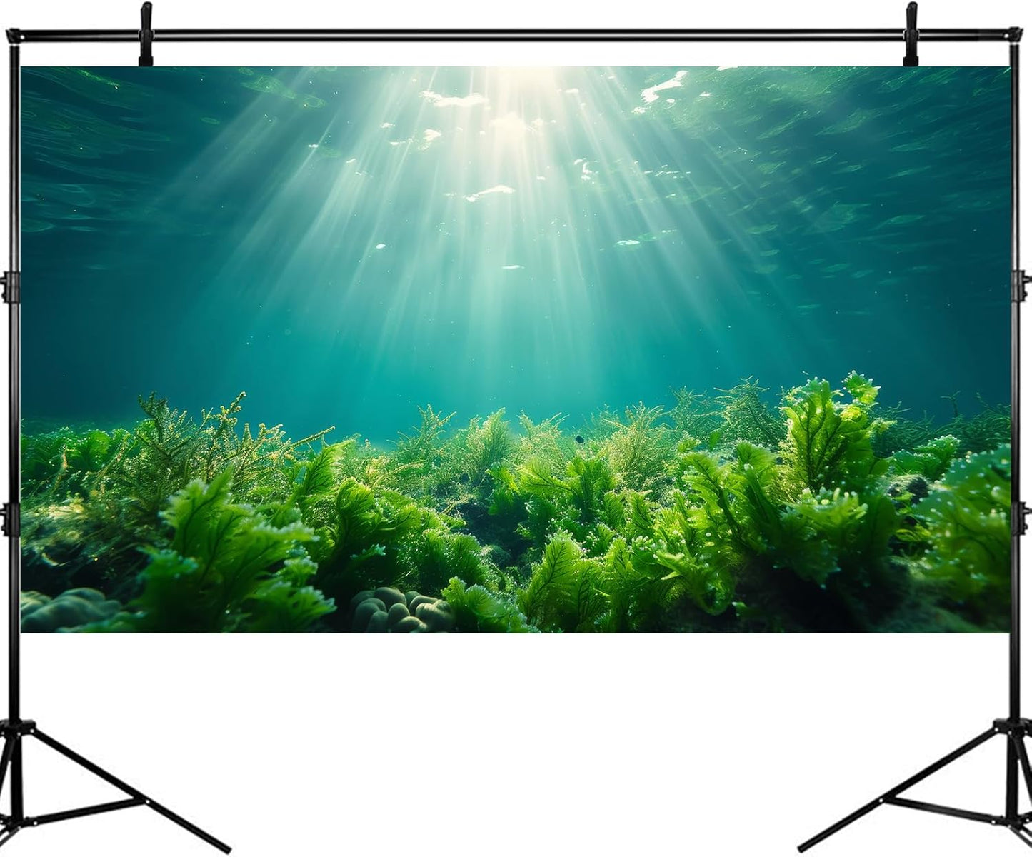Deep Ocean Fish Tank Background Under The Sea Aquatic Plants Aquarium Background Underwater Corals Sunray Terrarium Backgrounds Tropical Fish Ocean World Aquarium Backgrounds Decorations 48x20in