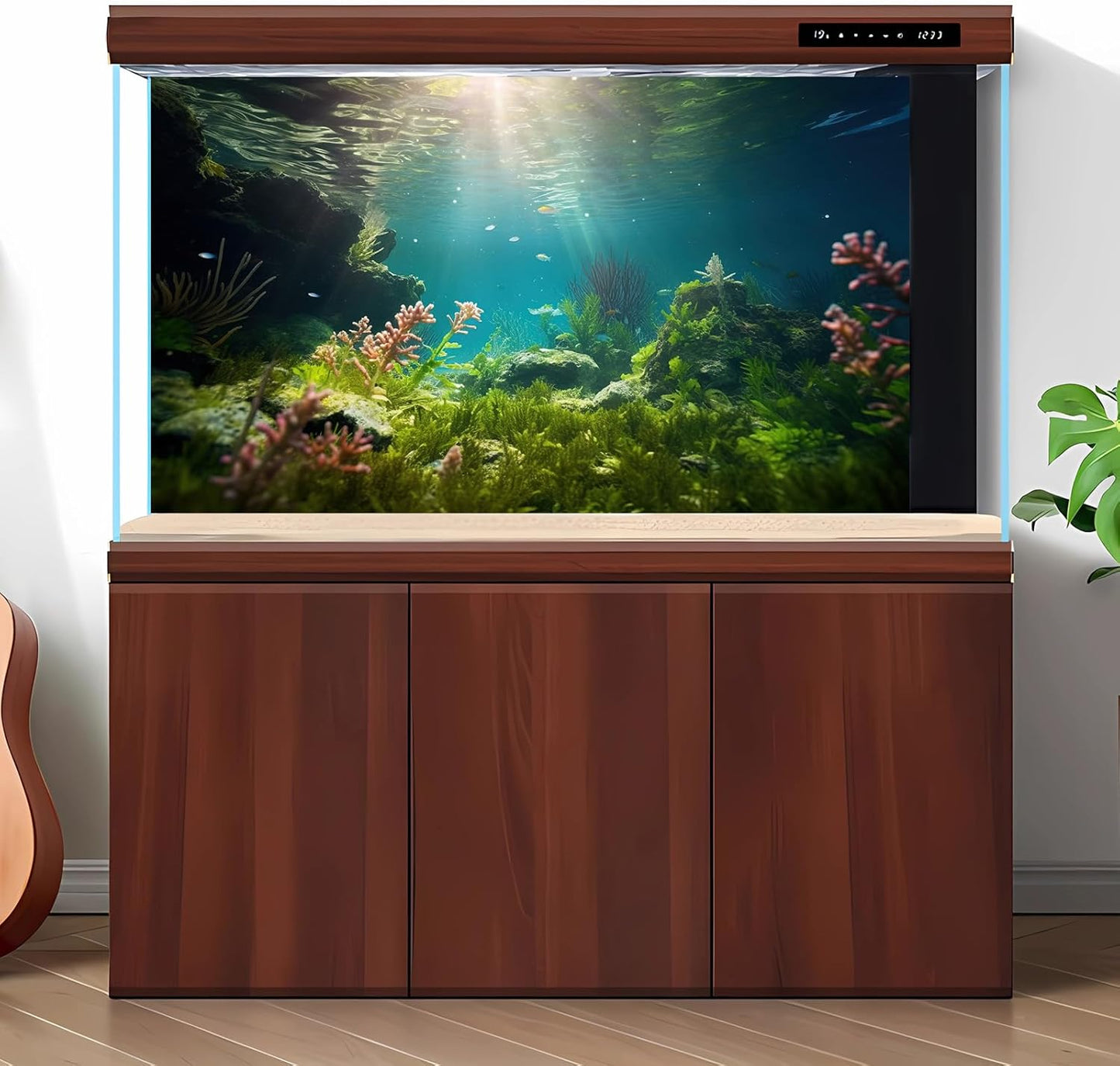 Ocean Floor Fish Tank Background Under The Sea Aquarium Background Underwater Aquatic Plants Sunray Terrarium Backgrounds Deep Sea Rock Tropical Aquarium Fish Tank Backgrounds Decors 48x20in