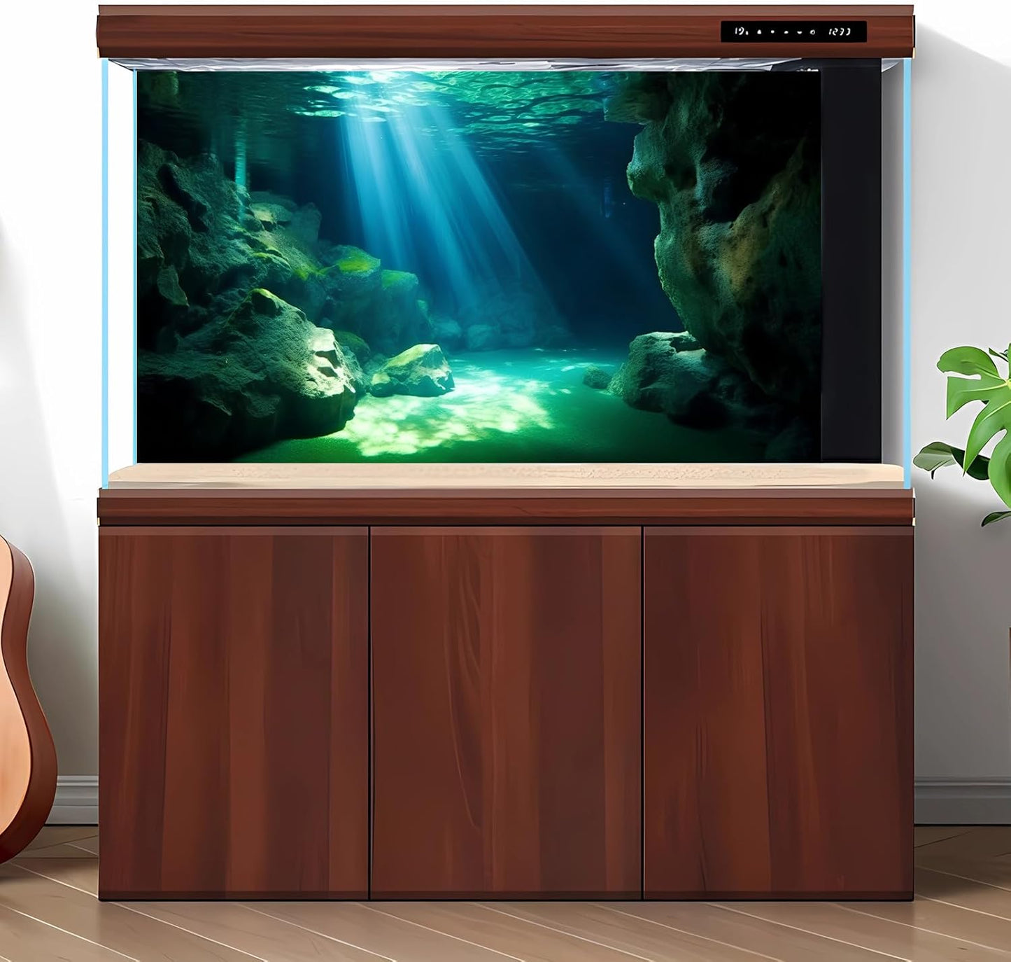 Underwater Fish Tank Background Under The Sea Cave Style Aquarium Background Ocean Floor Cave Sunlight Fish Tank Backdrop Tropical Fish Aquarium Terrarium Backgrounds Decorations 36x20in