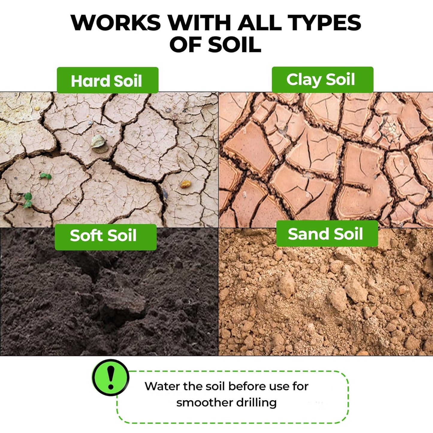 K-Brands Auger Drill Bit for Planting – 1.8 x 14.6 Inch - Garden Spiral Hole and Bulb Planter Tool for Umbrella Holes - 3/8 Inch Hex Drive