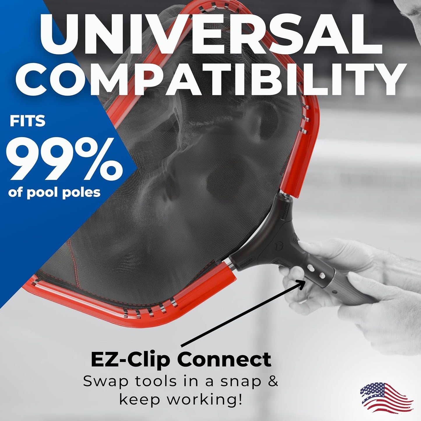 ProTuff 19" Fine Pool Nets for PROS – 6 Pack – “490 Promise” Unlimited, Unconditional Replacement - 3X Faster Than Vacuums – Wide Pool Skimmer Net with Deep Bag for Easy Maintenance of Leaves & Debris