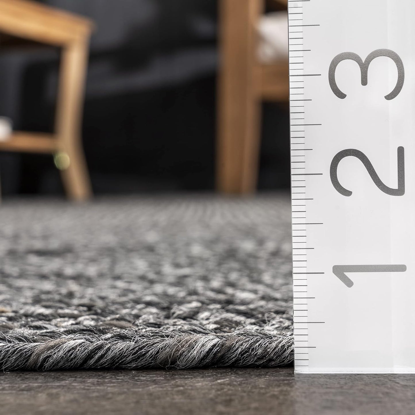 nuLOOM 2' x 16' Solid Hand Braided Indoor/Outdoor Area Rug, Pet-Friendly, High Traffic, Weather Resistant, for Patio, Balcony, Bedroom, Living, Dining Room, Wynn Charcoal