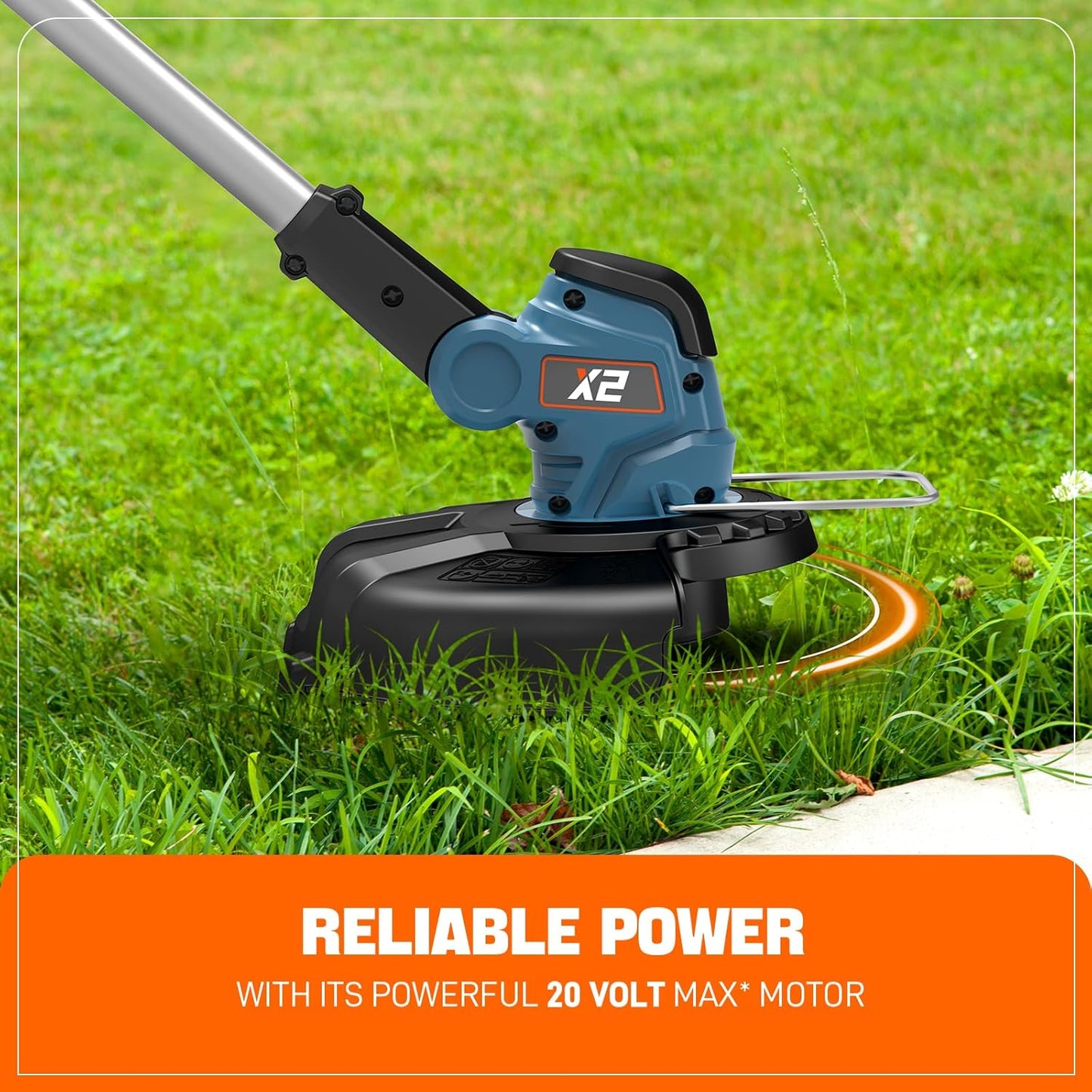 SENIX X2 20V 10'' Weed Wacker - 2 (2.5 Ah) Batteries, 2A Charger and Spool Included- X2GT-BDL