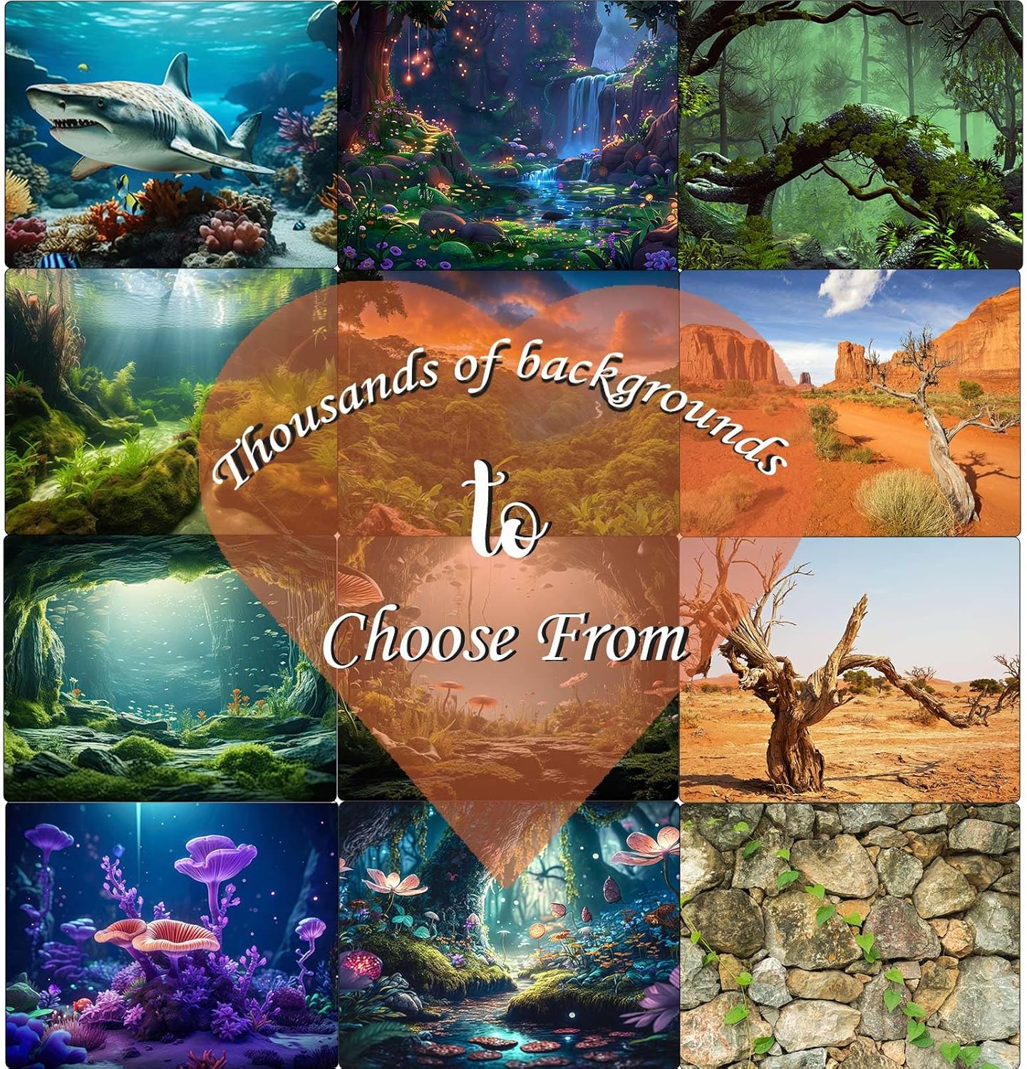 Aquarium Background Exquisite Underwater Grass Leaves with Pebbles Aquarium Backdrop Vivid Green Aquatic Plant Stone with Dead Woods and Fresh Leaves Fish Tank Wallpaper 72x18in