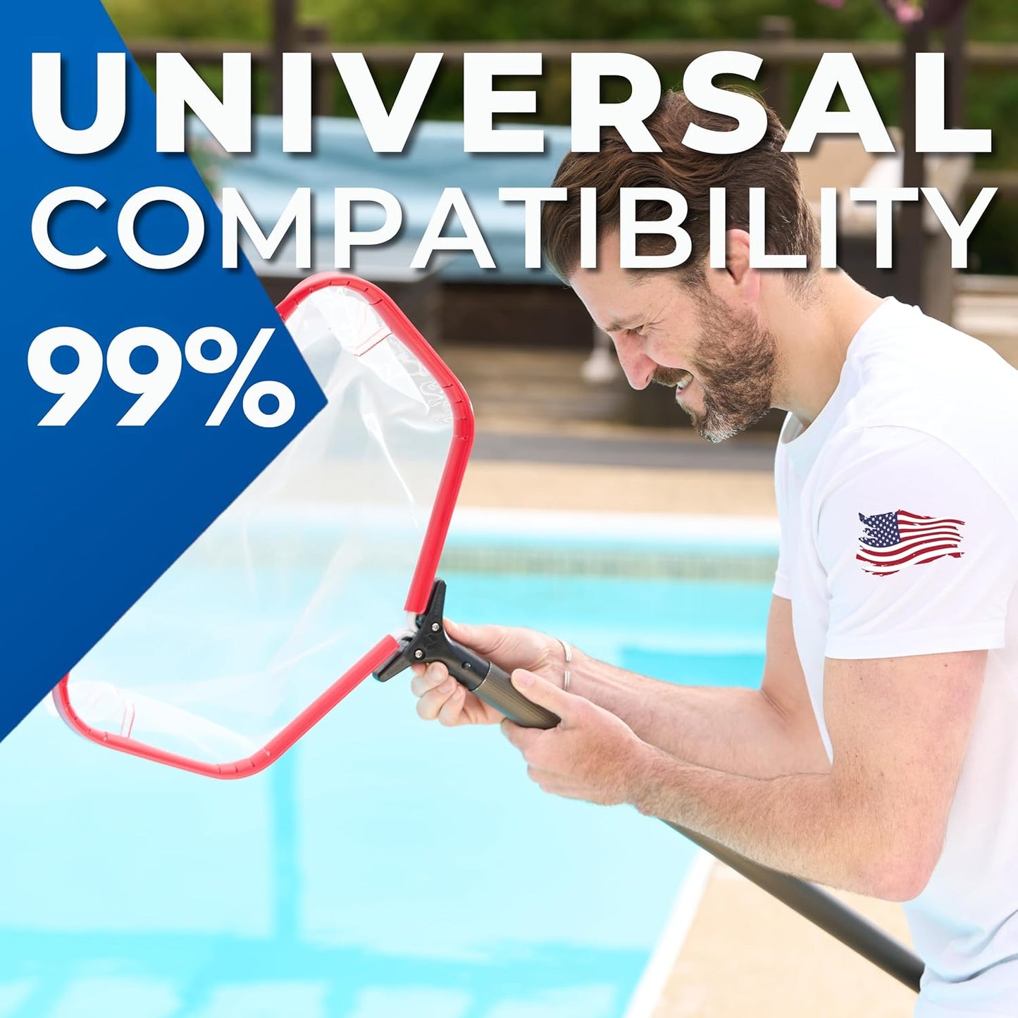 ProTuff 17" Silt Net Pool Skimmer – 2 Year Unconditional Free Replacement – Durable Fine Mesh Net for Silt & Debris – Heavy-Duty Aluminum Frame, Deep Bag for Easy Cleaning