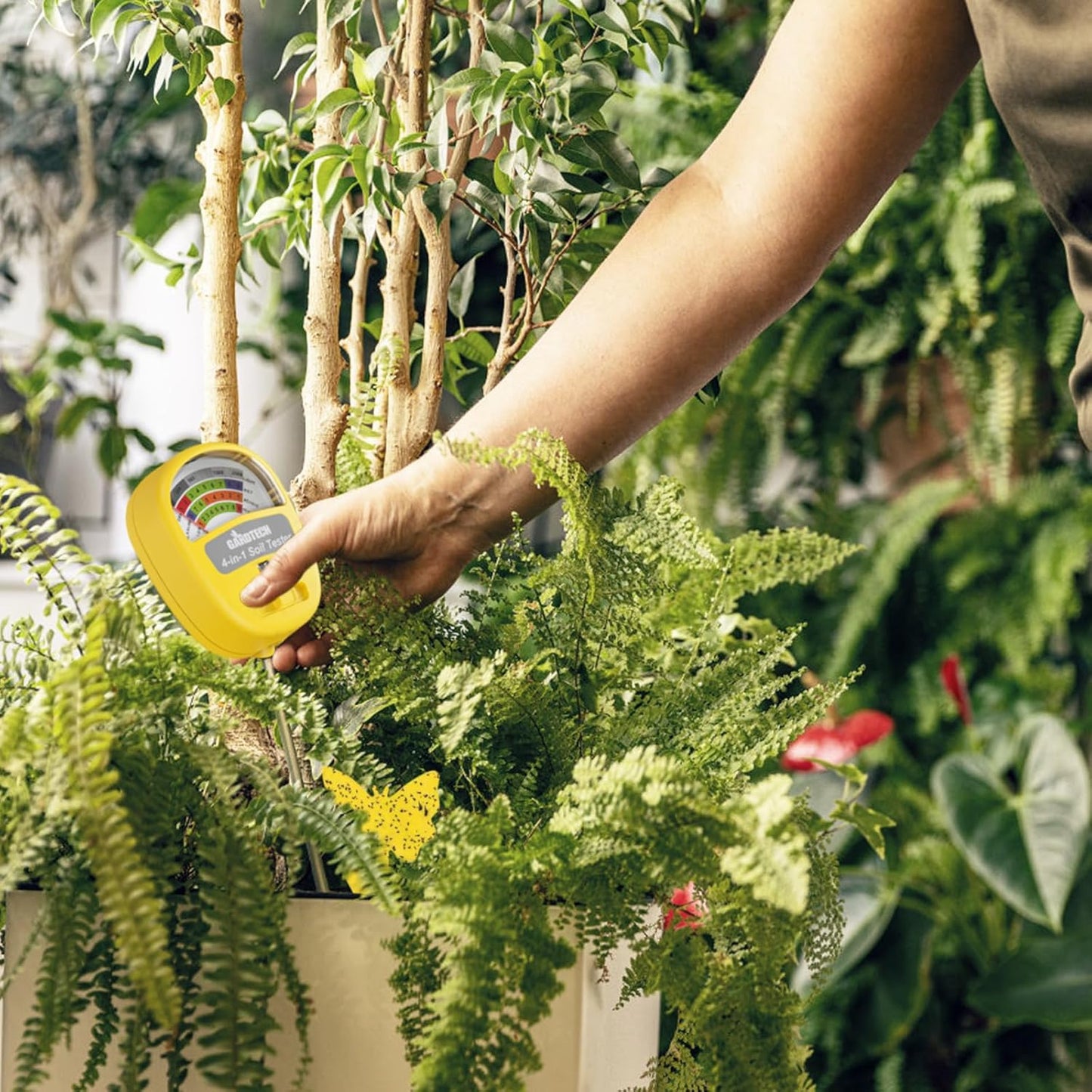 Gardtech Soil Moisture Meter - 4-in-1 Soil Test Kit Without Battery, Soil Moisture/Light/Nutrients/pH Meter for Plant, Garden, Lawn, Indoor & Outdoor（deep Green）