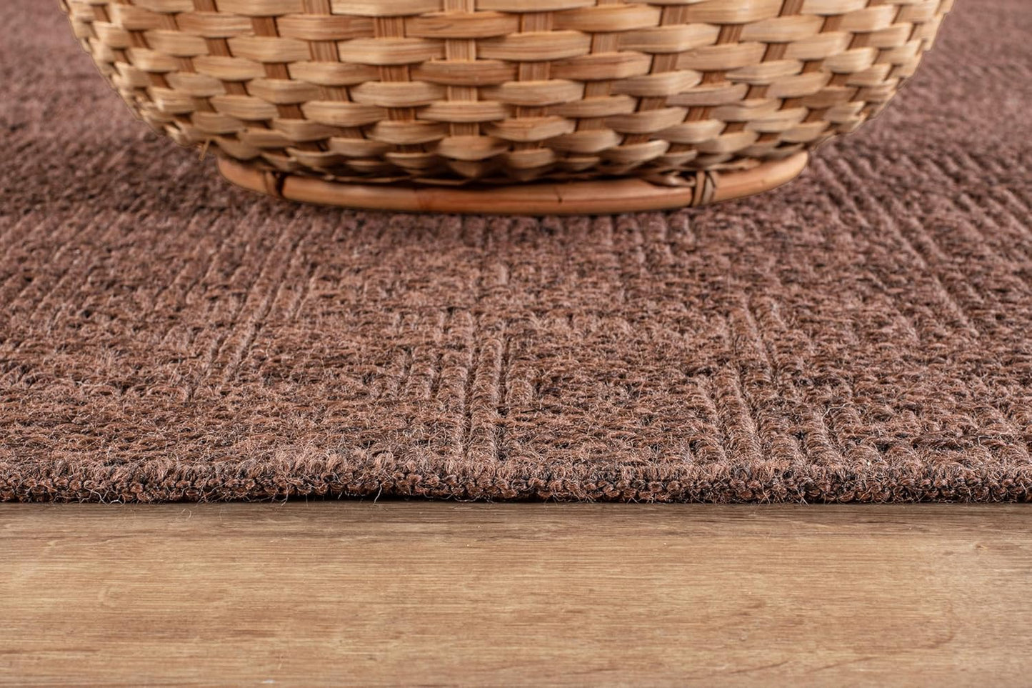 CAMILSON Easy Jute Rug 9x12, Indoor Outdoor Brown Color Fiber Area Rugs for Living Room Patio and Kitchen Rug, Solid Boho Woven Design, Easy-Cleaning, Washable Outside Carpet Alfombras (9 x 12)