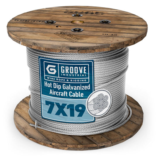 1/8’’ 7x19 Hot Dip Galvanized Aircraft Cable – Steel Wire Rope - 300 Feet