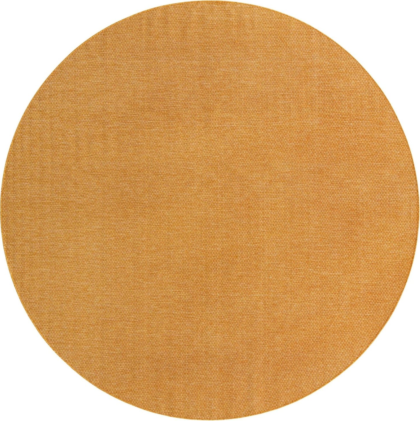 Unique Loom Collection Casual Transitional Solid Heathered Indoor/Outdoor Flatweave Area Rug (10' 8" Round, Corn Harvest Yellow)