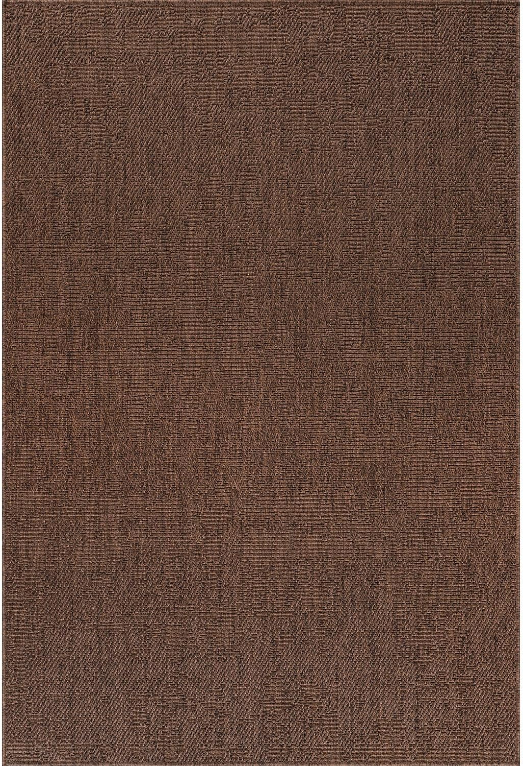 CAMILSON Easy Jute Rug 9x12, Indoor Outdoor Brown Color Fiber Area Rugs for Living Room Patio and Kitchen Rug, Solid Boho Woven Design, Easy-Cleaning, Washable Outside Carpet Alfombras (9 x 12)