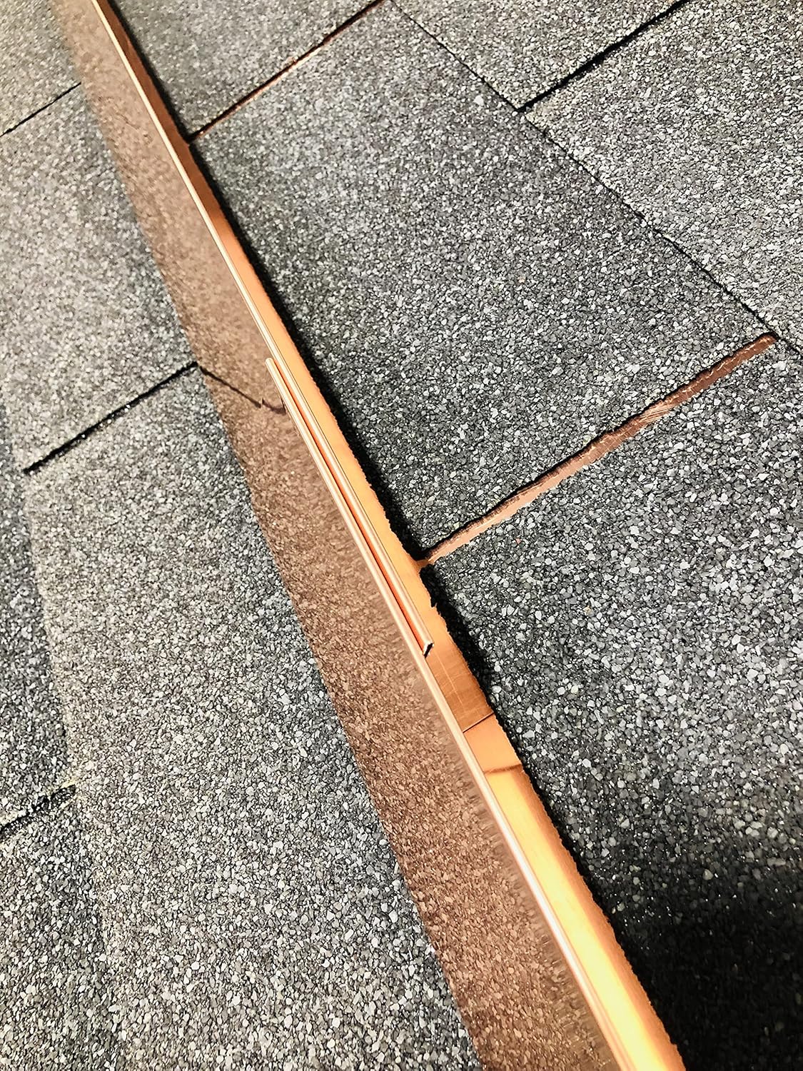 EAGLE 1- Shingle Roof Rain Diverter 40 Inches Long- 26 Gauge Material- Easy to Install- Includes Stainless Steel Nails (1, Real Copper)