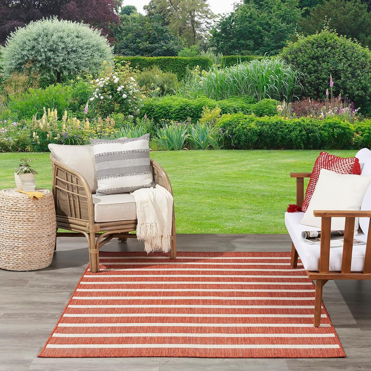 Nourison Home Positano 7' x 10' Fabric Terracotta Area Rug